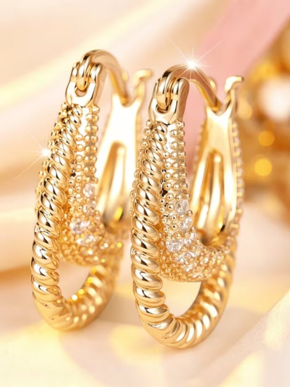 14K Gold Womens Small 2ct Diamond Hoop Earrings Ladies New 14 K Silver Jewelry